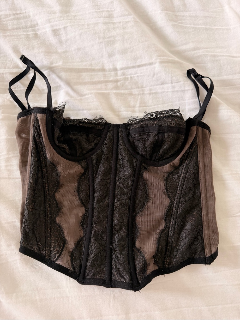 Urban Outfitters Black Lace Corset Top - Picture 1 of 3